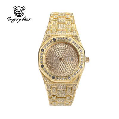 China Trend 2021 full calendar factory direct sales hip-hop new fashion sports watch full Diamond Watch Quartz Watch for sale