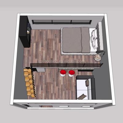 China Modern Best selling product 49.92 sqm loft one bedroom one bathroom prefab diy house building for sale