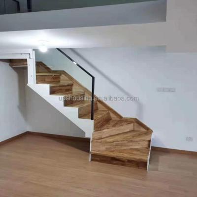 China Modern Commercial Indoor Solid Wood Curved Glass Stairs Stainless Steel Stairs Glass Railings Staircase Designs For Stairs for sale