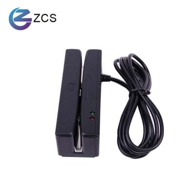 China ABS plastic all three way magstripe card reader with USB port for magnetic card for sale