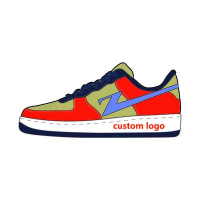 China Custom AF1 Men's Basketball Skateboarding Shoes High Quality Leather Low Air1 Leather Custom Shoes EVERGREEN for sale