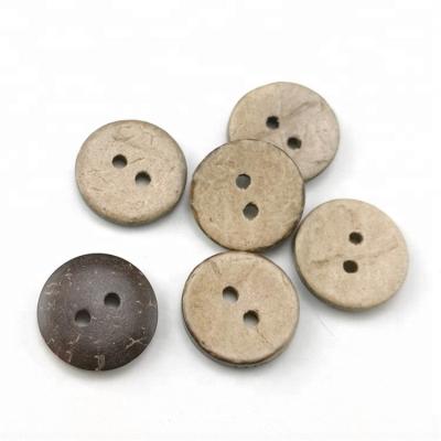 China Dry Cleaning Round 2 Holes Natural Coconut Shell Button For Clothing for sale