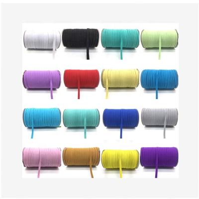 China Wholesale Multi-colors 7mm Stripes Flat Narrow Yarn Custom Elastic Bands Latex Rubber Band for Notebook Dressing for sale