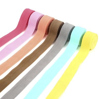 China Wholesale Clothing Elastic Coated Elastic Underwear Multicolor Nylon Flat Edge Elastic Band Custom Fold Over Elastic for sale