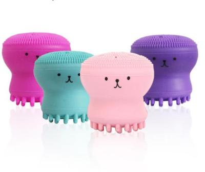 China Skin Revitalizer Face Cleansing Brush Octopus Shape Silicone Soft Face Scrub Wash Brush for sale