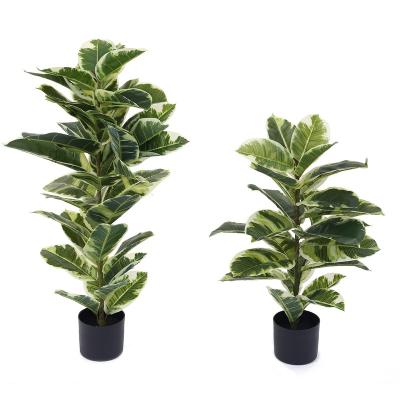 China Wholesale Shabby Chic Faux Greenery Floor Plants In Pots Artificial Gummy Seedling For Indoor Home Decor for sale