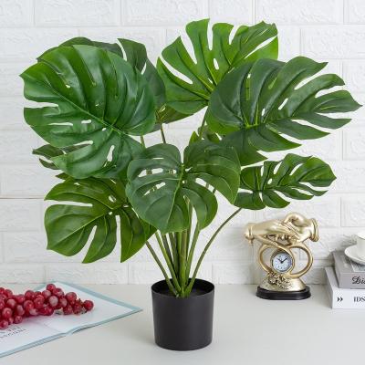 China Oriental Faux plastic bonsai plants deliciosa leaf monstera real touch artificial monstera plants for sale