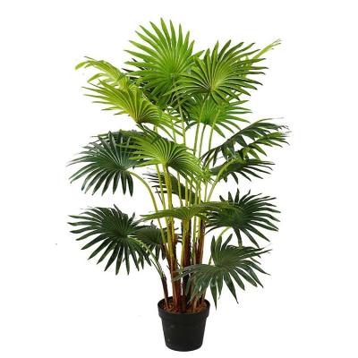 China Minimalist Faux Indoor Outdoor Plastic Artificial Palm Decor Plants Potted Artificial Trees for sale