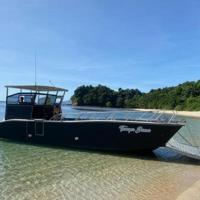 China Working Gospel Aluminum Boat Landing Craft 10m / 33ft Aluminum Boat With Wheel House for sale