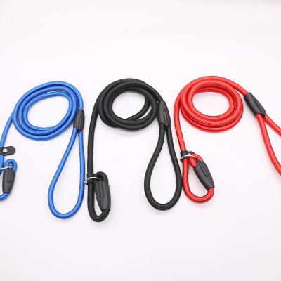 China Stocked Wholesale Heavy Duty Dog Training Leash Dog Leash Slip Lead Snap Hook Rope Strong No Pull Training Lead Dog Slip Leash for sale