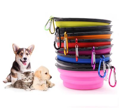 China Sustainable 350ML Pet Folding Bowl Supplies Drinking Portable Dog Bowl Silicone Food Travel Bowl for sale