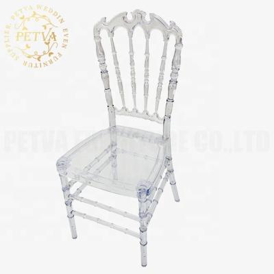 China Modern Royal Clear Chairs For Weddings Acrylic Dining Chair Cushion For Hotel Used for sale