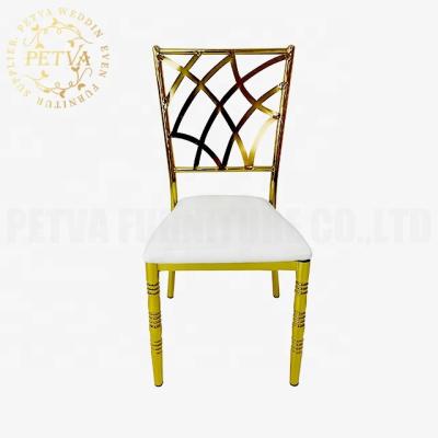 China Beautiful banquet hall stainless steel chiavari modern banquet chair banquet steel chair for wedding used for sale