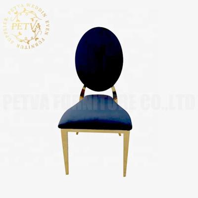 China Modern Wholesale Black Velvet Stainless Steel Wedding Gold Round Back Chairs For Hotel Event Used for sale