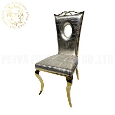 China Beautiful Stainless Steel Dining Table Chair Tables And Chairs Modern Decorative Metal Side Chairs For Events for sale