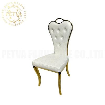 China Modern Modern Gold And White Stainless Steel Wedding Dining Chairs Metal For Wedding Used for sale