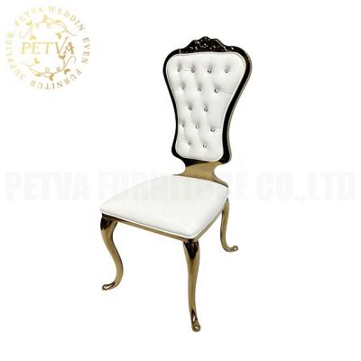 China Modern Beautiful Stainless Steel Chair Silver Metal Dining Throne Chair Wedding For Event Used for sale