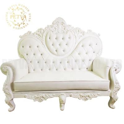 China Modern wholesale white leather bridal and groom wedding chairs throne king loveseat events chairs for event used for sale