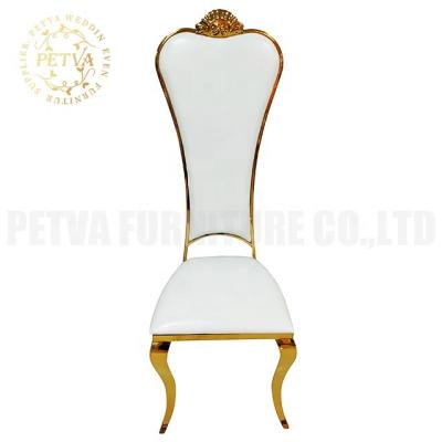 China Modern High Back Stainless Gold Princess Throne Chair Thrown For Presiding Luxury Throne For Event Used for sale