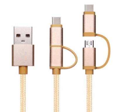 China Etc.electronic Mobile Phone Product 2 In 1 USB Type C Cable For Samsung Galaxy Note 20 S21 Micro 2 Cable USB In 1 Fast Charging USB C Cable For Xiaomi 11 pro for sale