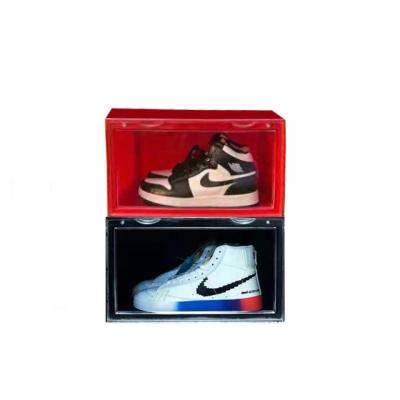 China Wholesale Clear Plastic Magnetic Plastic Shoe Storage Box Stored Hard Plastic Shoe Boxes for sale