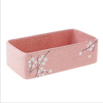 China Japanese Cartoon Bonsai Pot Rectangle Shaped Flower Pots Colorful Handmade Flower Pot for sale