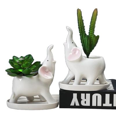 China American Modern Elephant Planter Garden Decor Ceramic Cute Planter Cute Succulent Flower Pot Small For Plants for sale