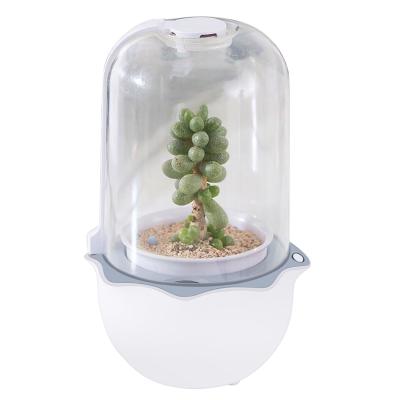 China Morden Deluxe Succulent Pots with LED Grow Light Home Smart Succulent Planters Small Indoor Plant Pots Timer and Decor Fan for Tabletop Plant for sale