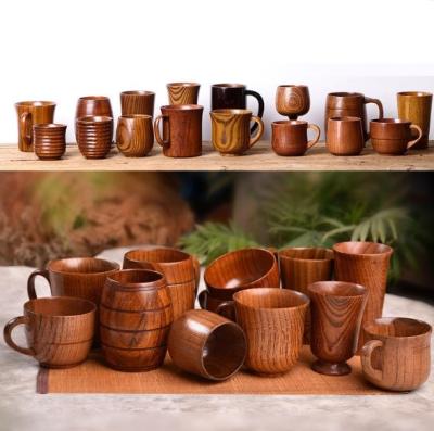 China American Style Cheap Decorative Wooden Mug Cup Wood Bowl For Table Home Decoration for sale