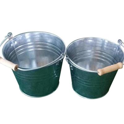 China Sustainable Tin Custom Small Metal Ice Cream With Top Handle 24cm Diameter Galvanized Bucket for sale