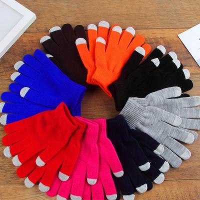 China Plain Customized Your Own Text Logo Acrylic Cell Phone Touch Screen Winter Gloves Touch Screen Glove For Smartphones for sale