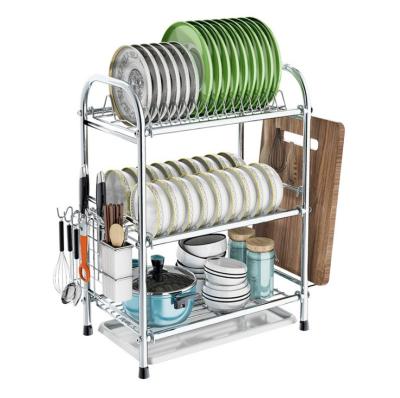 China PANEL STAINLESS STEEL KITCHEN SHELF RACK DRYING DRAIN STORAGE BRACKETS PLATE DISH RACK KITCHEN STORAGE RACK for sale