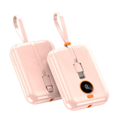 China Holder 10000mah Powerbanks Portable Charger Multi-function Small Portable Charger Mini Portable Power Bank Powerbank With Cable for sale