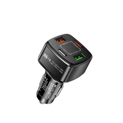 China Overcharging QC3.0 Fast Multi 2 Usb Port + 2 Type-C PD20W USB Charger Cigarette Lighter Car Quick Charging Adapter for sale