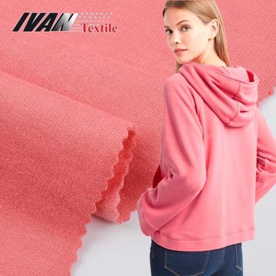 China Hot Sale Anti-Static OEM Knit Brushed French Jersey CVC Terry 60 Cotton 40 Polyester Fabric For Women Garment for sale