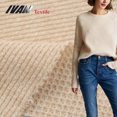 China Women's poly 50% sweater 28% rayon 20% fleece hacci sustainable single knitted nylon fabric for garment for sale