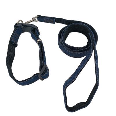 China Hot Selling DETACHED Material Polyester Pet Products 1.2M Lattice Dog Leash Collar Sets for sale