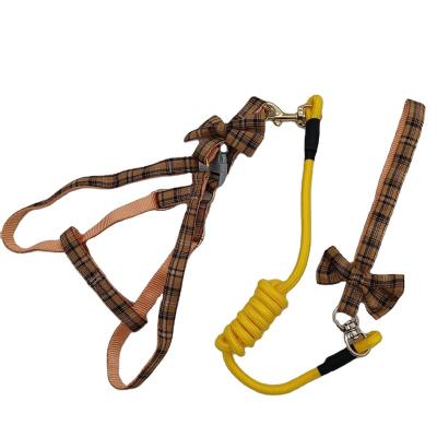 China Outdoor Walking Dog Harness Soft Nylon Adjustable Leash Custom Logo for sale