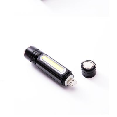 China Emergency Flashlight Telescopic Focusing With Working Lamp T6+COB Strong Light USB Rechargeable Magnet Lamp Auto Repair for sale