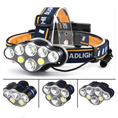 China Adjustable Ignition Angle Safety Light Head Lamp Waterproof Red Headlamps, 7 Modes 8 LED Headlight Headlight Flashlight Rotatable for Running Camping for sale