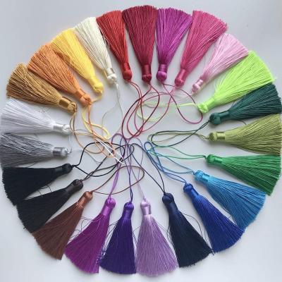 China Cell Phone 8cm Mini Cotton Tassel With Loop High Quality Colorful for sale