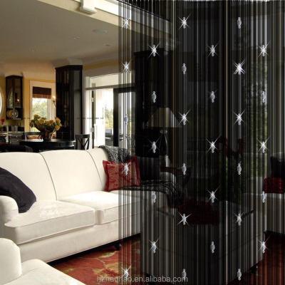 China Black Line Valance String Window Curtain Tassel Door Room Divider String Bead Scarf Valance for sale