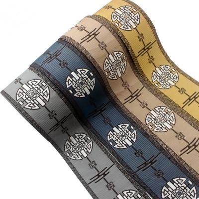 China Manufacturer Decorative 8cm Artistic Jacquard Tape Trim For Curtain And Pillow for sale