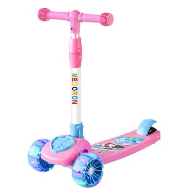 China Modern Popular 2023 Children's Scooter Two Wheel Scooter Folding Car With Music Wheel Flash Scooter for sale