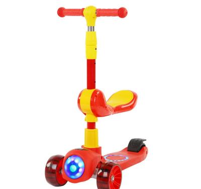 China Kids Balance Function Training Hot New Children's Three Wheel Scooter Foldable Scooter with Light and Car Seat for sale