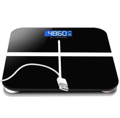 China Electronic Bathroom Scales USB Home Scales Tempered Glass Weighing Body Scale for sale