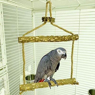 China Viable Pet Toys Small Medium Parrots Bird Support Bar Swivel Ladder Bite Chew Toy Swing Elevated Station Bird Supplies for sale