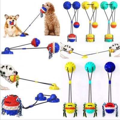 China Viable Pet Supplies Wholesale New Amazon Suction Booster Cup Conflict Hot Dog Toy Manufacturers Molar Ball Bat for sale