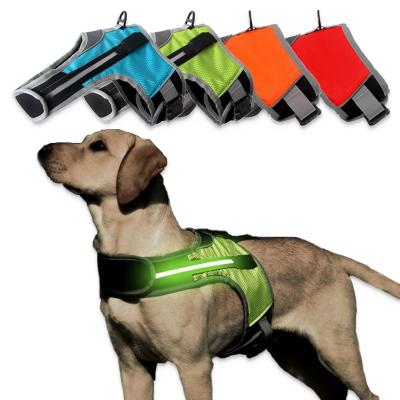 China Multi Color Dog Stocked K Shaped Vest Arms Puppy Comfort Padded Vest LED Light Up Dog Harness for sale