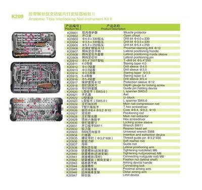 China Orthopedics Anatomic Tibia Interlocking Nail Medical Instrument Kit II for sale